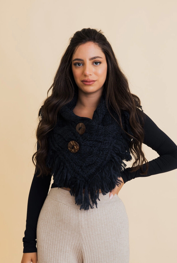 Heathered Shoulder Warmer w/Coco Buttons