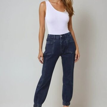 Elastic Waist Denim Jogger