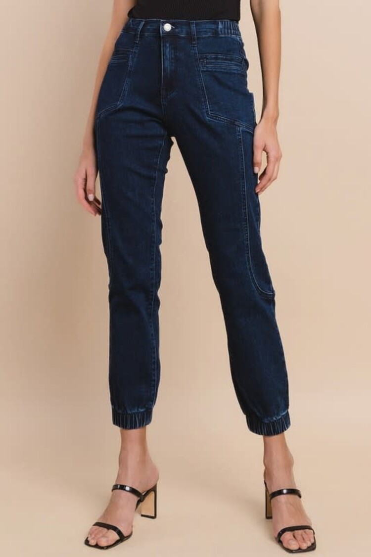 Elastic Waist Denim Jogger