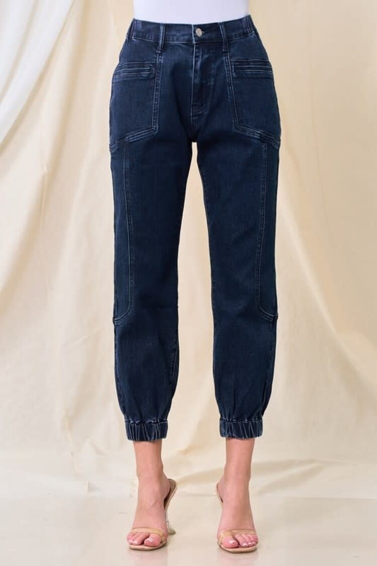 Elastic Waist Denim Jogger
