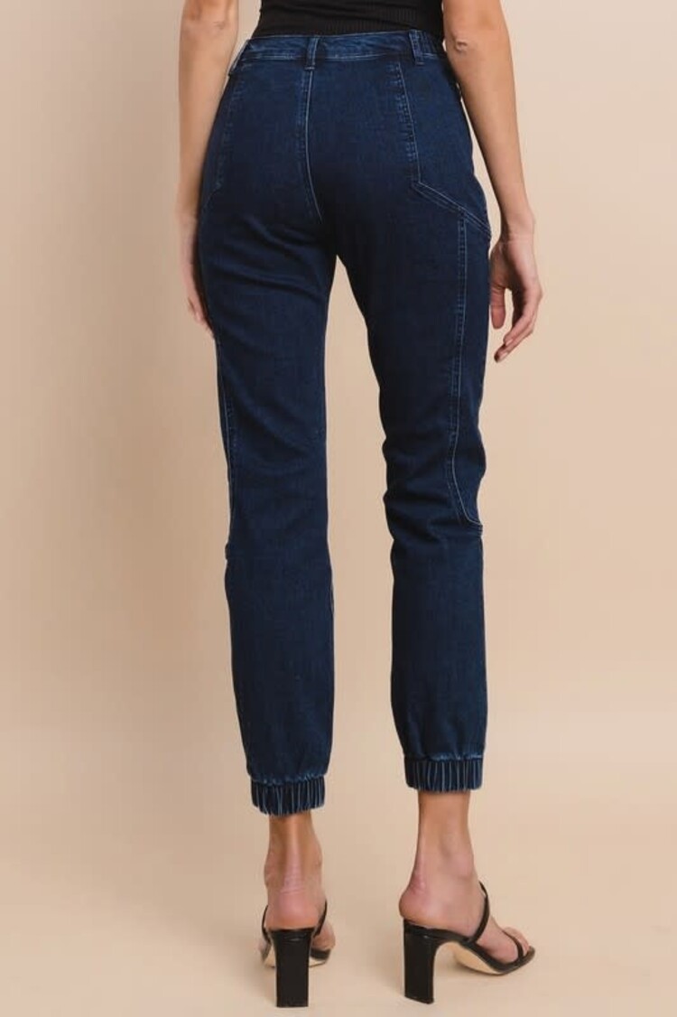 Elastic Waist Denim Jogger