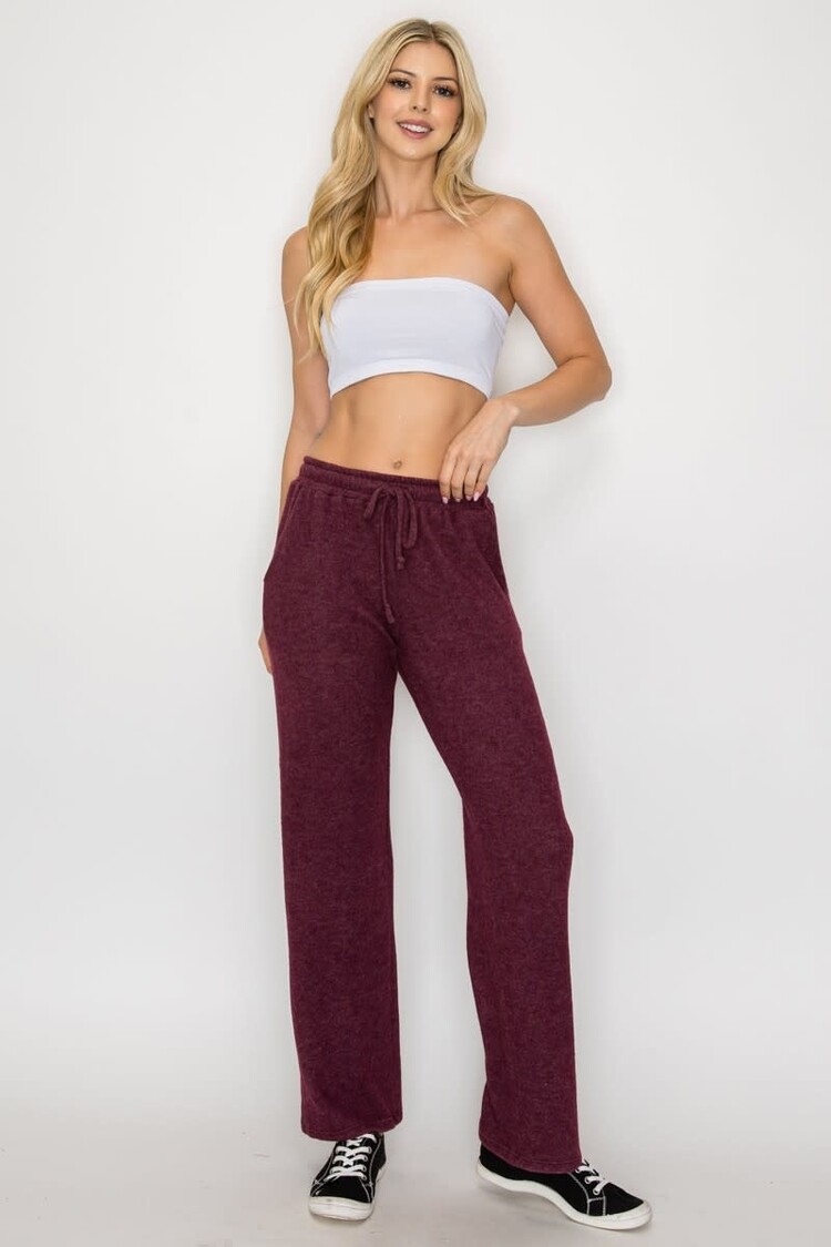 Brushed Hacci Straight Leg Pant