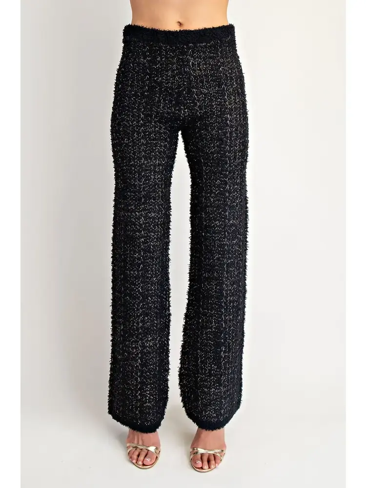 Lurex Sweater Straight Leg Pants