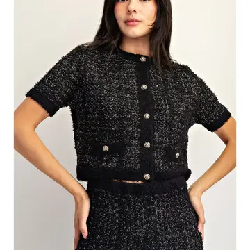 Lurex Sweater Cardigan