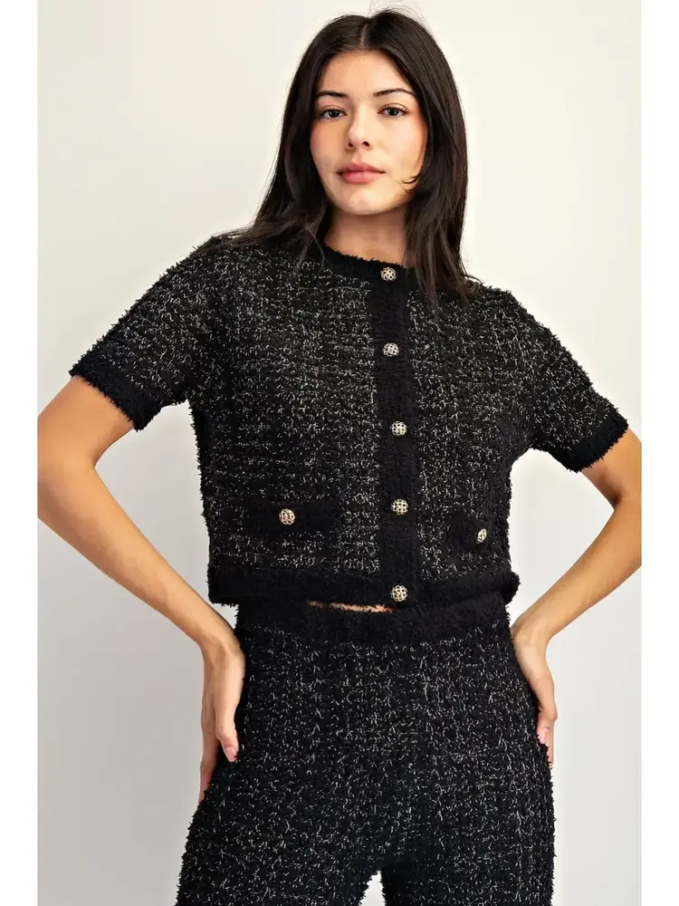 Lurex Sweater Cardigan