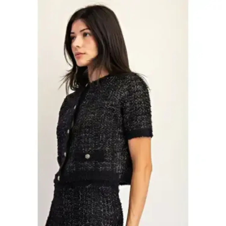 Lurex Sweater Cardigan