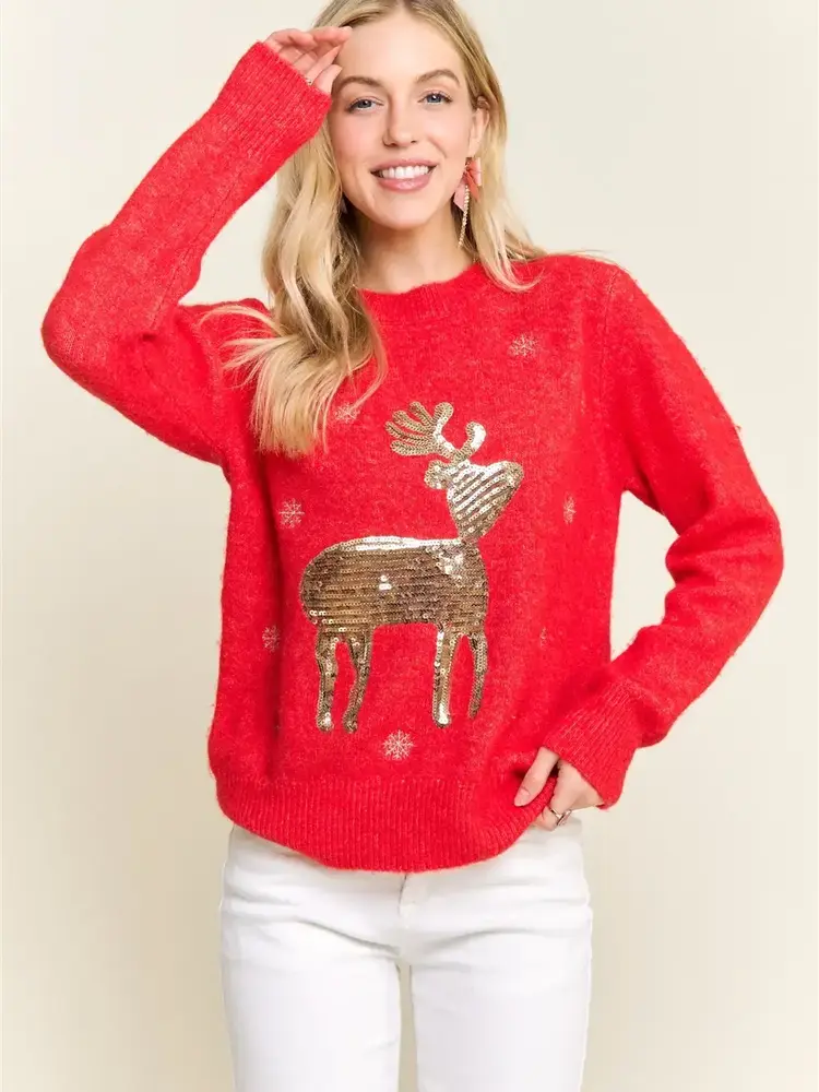 Adora LA Reindeer & Snowflake Sweater