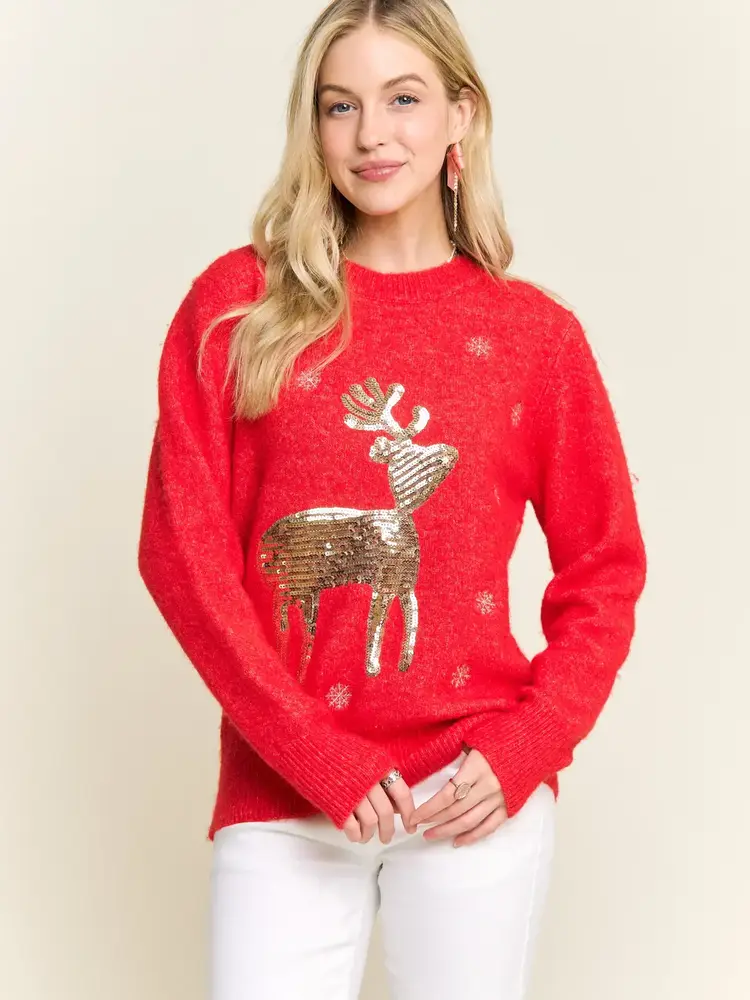 Adora LA Reindeer & Snowflake Sweater