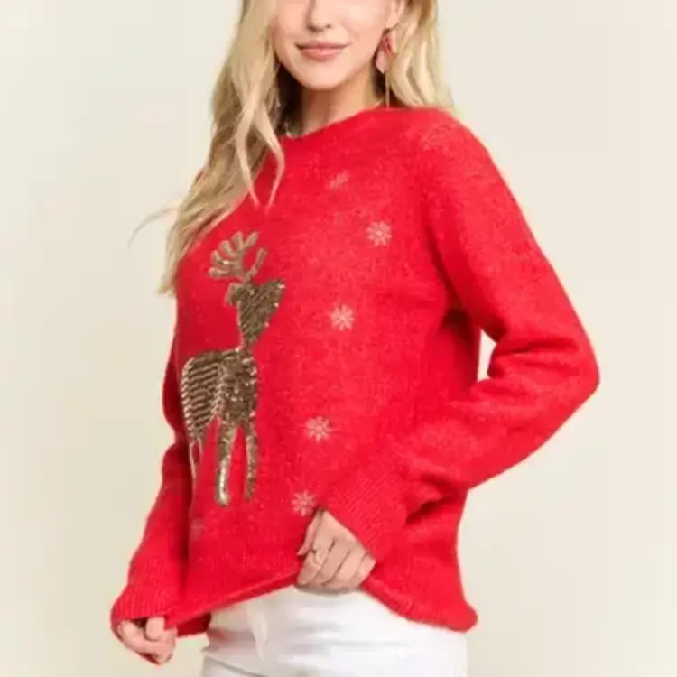 Adora LA Reindeer & Snowflake Sweater