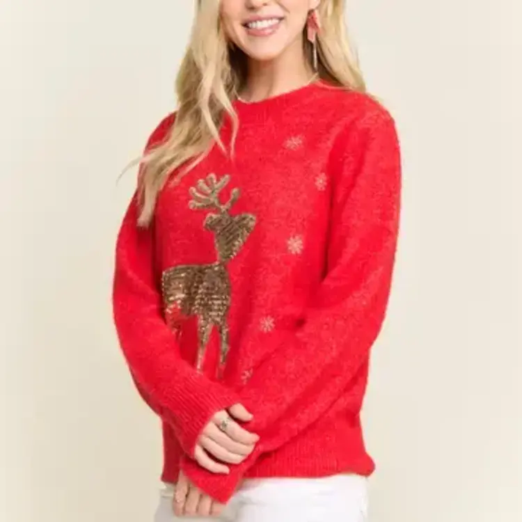 Adora LA Reindeer & Snowflake Sweater