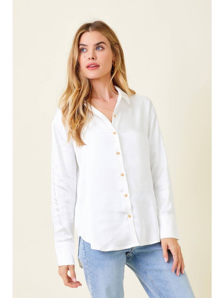 Silky Button Down Blouse