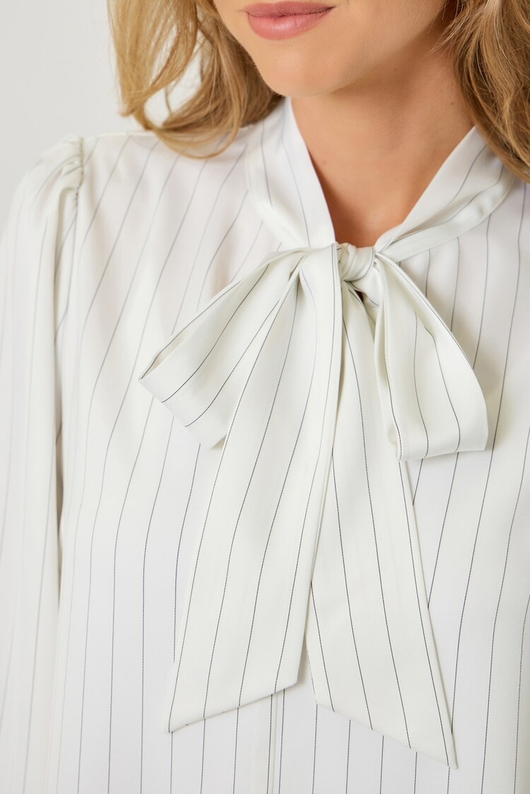 Ribbon Tie Stripe Blouse