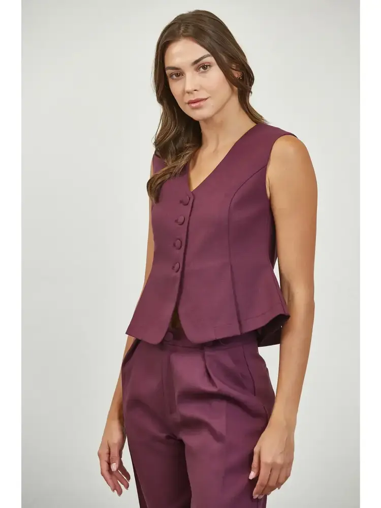 Pleated Peplum Woven Top