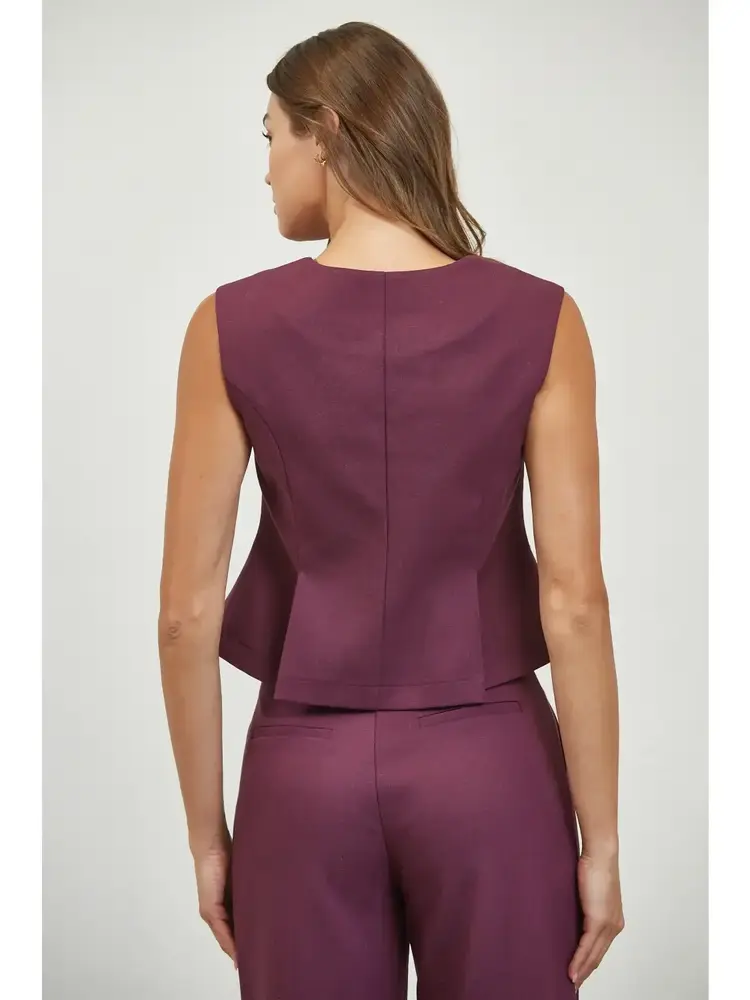 Pleated Peplum Woven Top