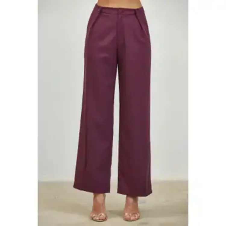 Button Detail High Waisted Pants