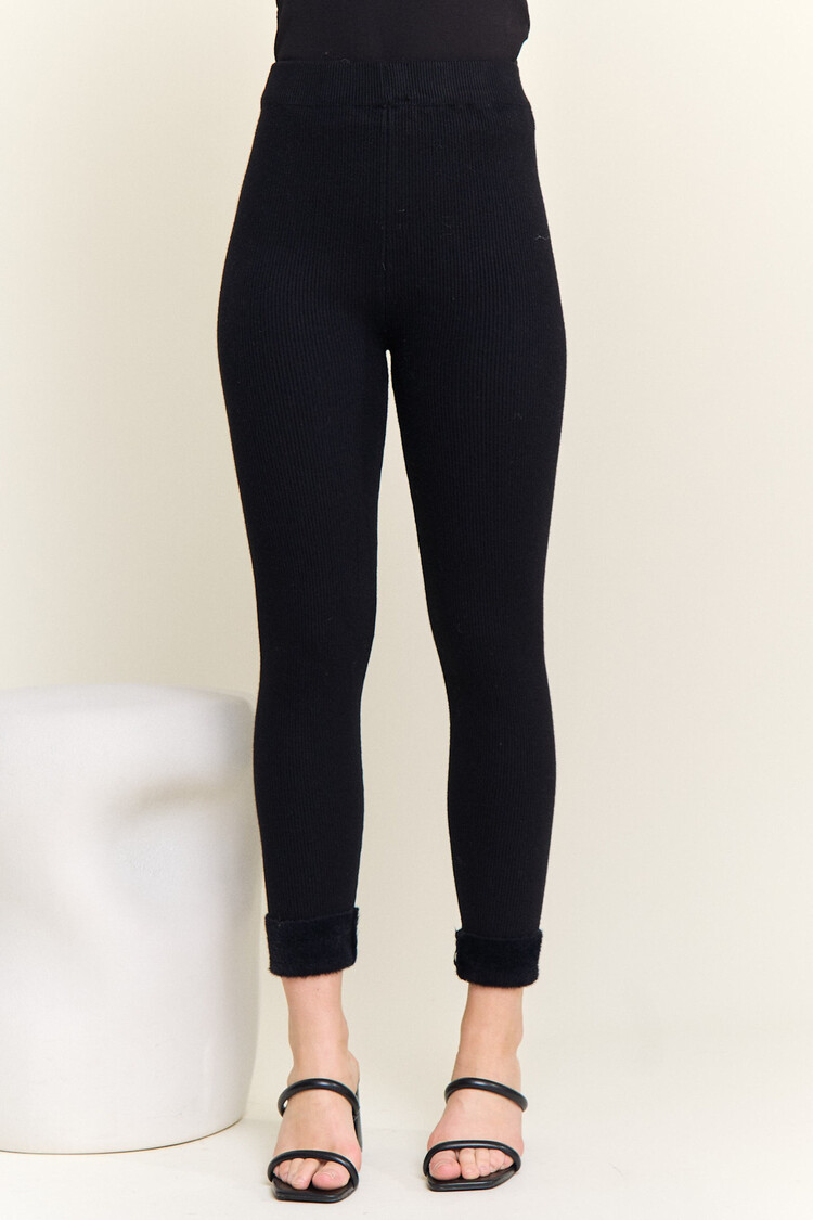 Adora LA Ribbed Knit Leggings Slim Pants