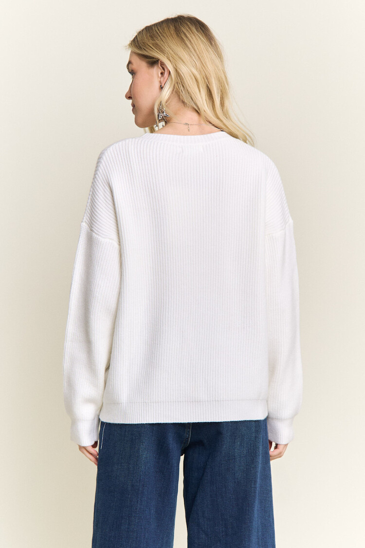 Adora LA Knit Sweater Cane Heart Pattern