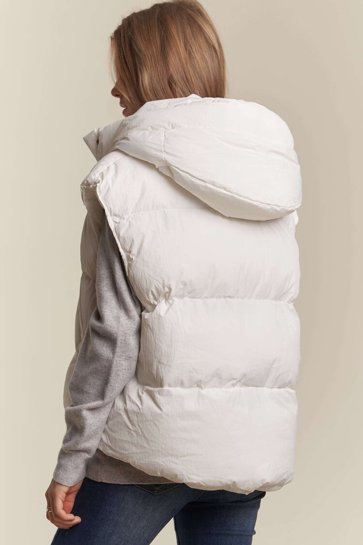 Adora LA Front Zip Up Puffy Hoodie Vest