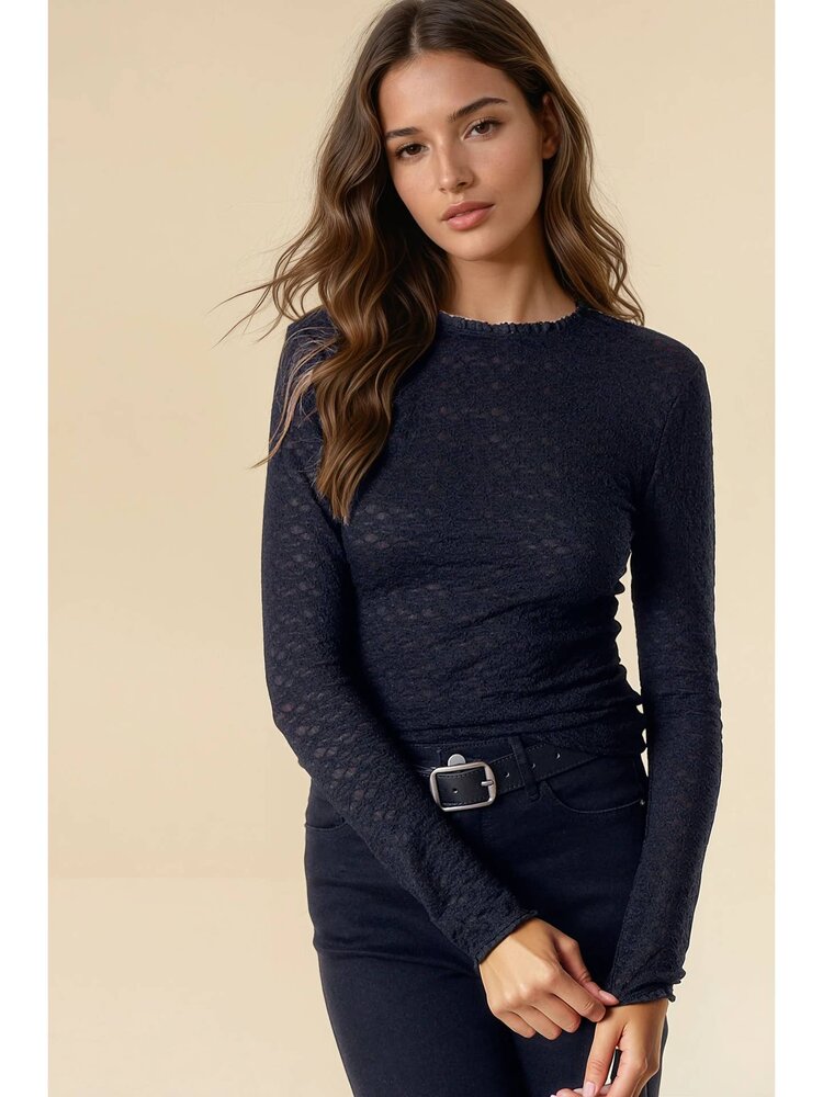 Textured Stretch Knit Top