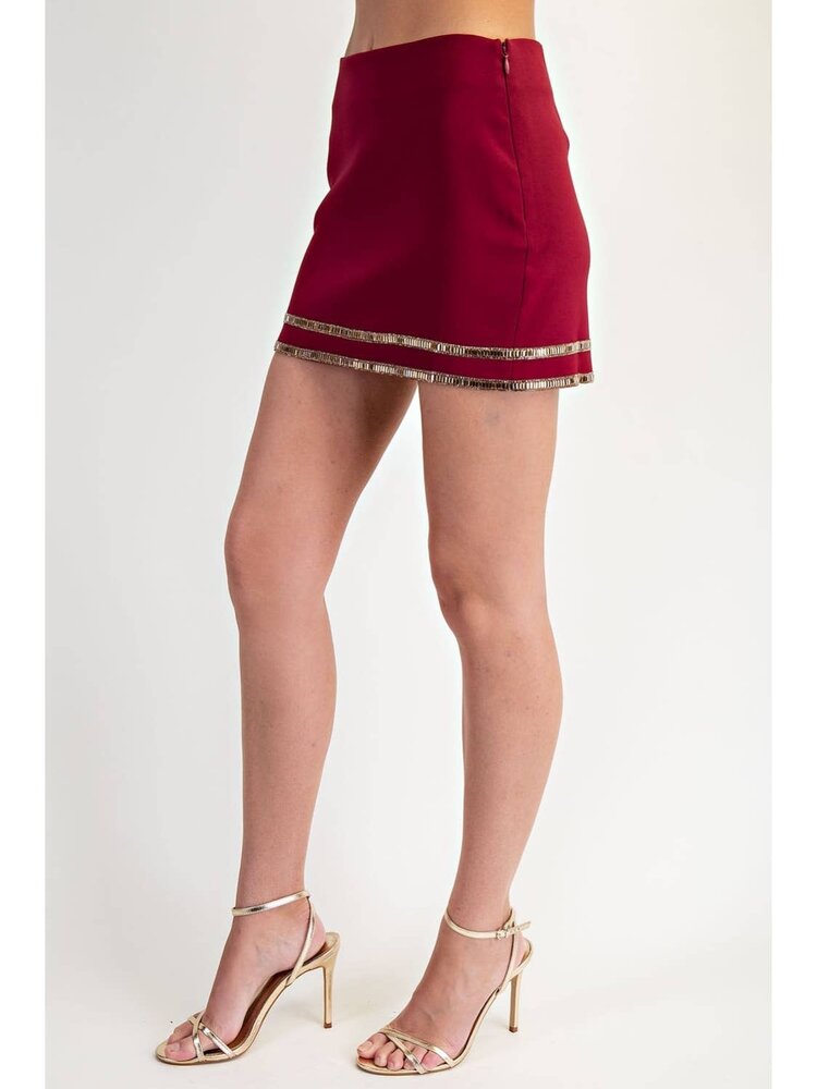 Rhinestone Detail Mini Skirt