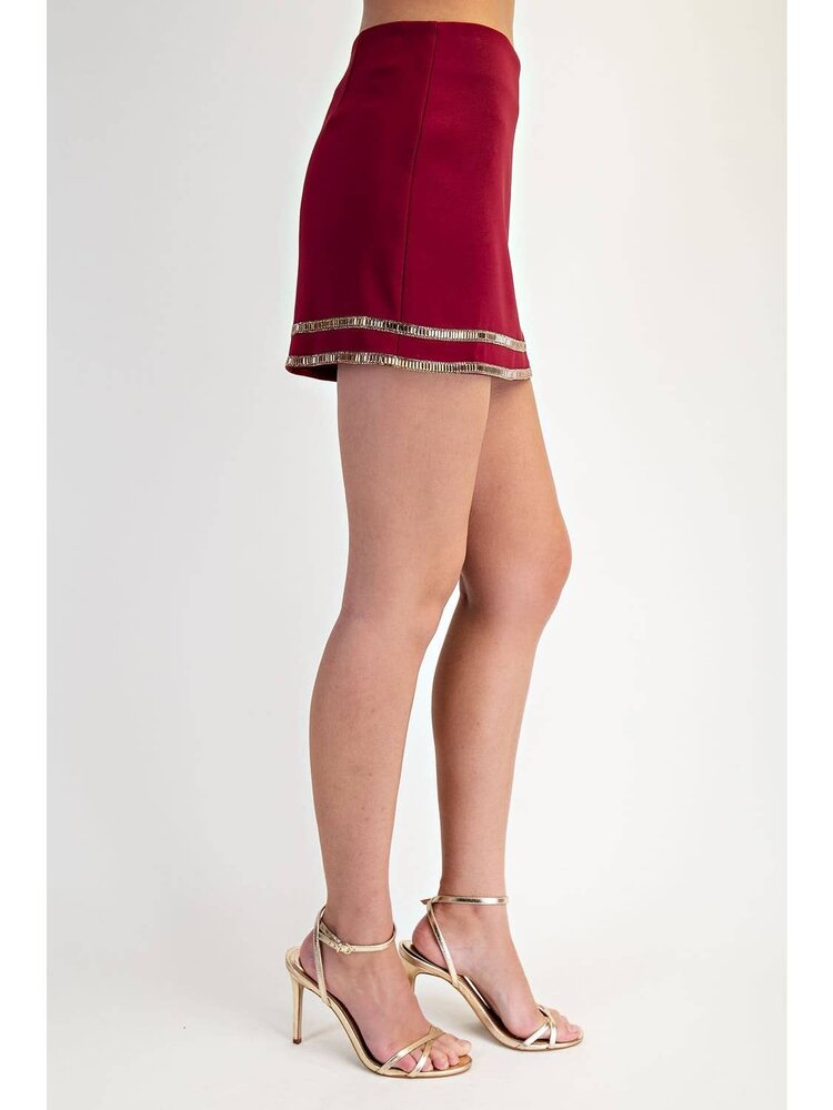 Rhinestone Detail Mini Skirt