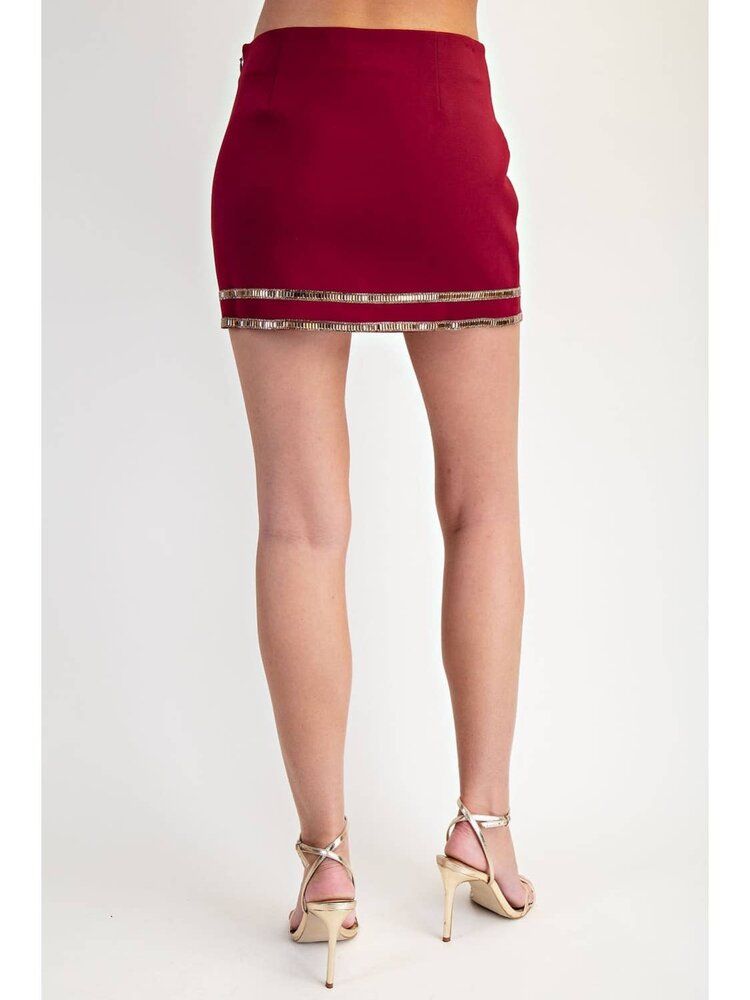 Rhinestone Detail Mini Skirt