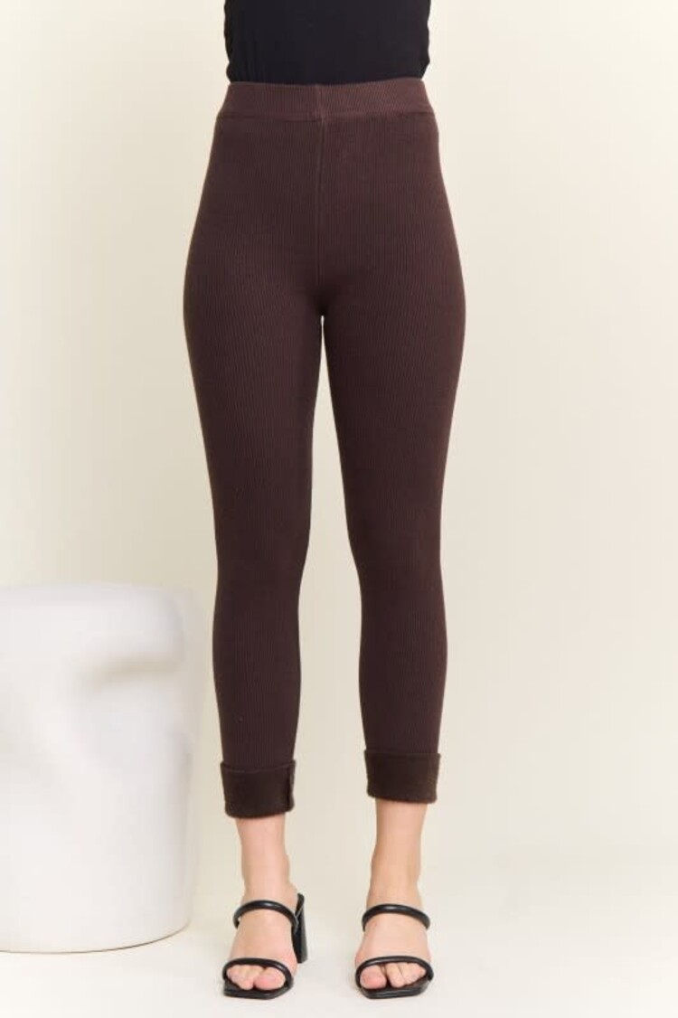 Adora LA Ribbed Knit Leggings Slim Pants