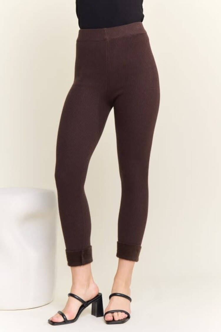 Adora LA Ribbed Knit Leggings Slim Pants