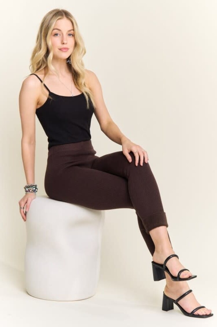 Adora LA Ribbed Knit Leggings Slim Pants