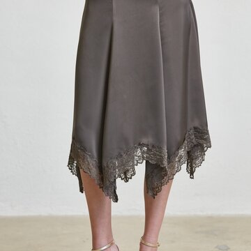 Handkerchief Satin Midi Skirt