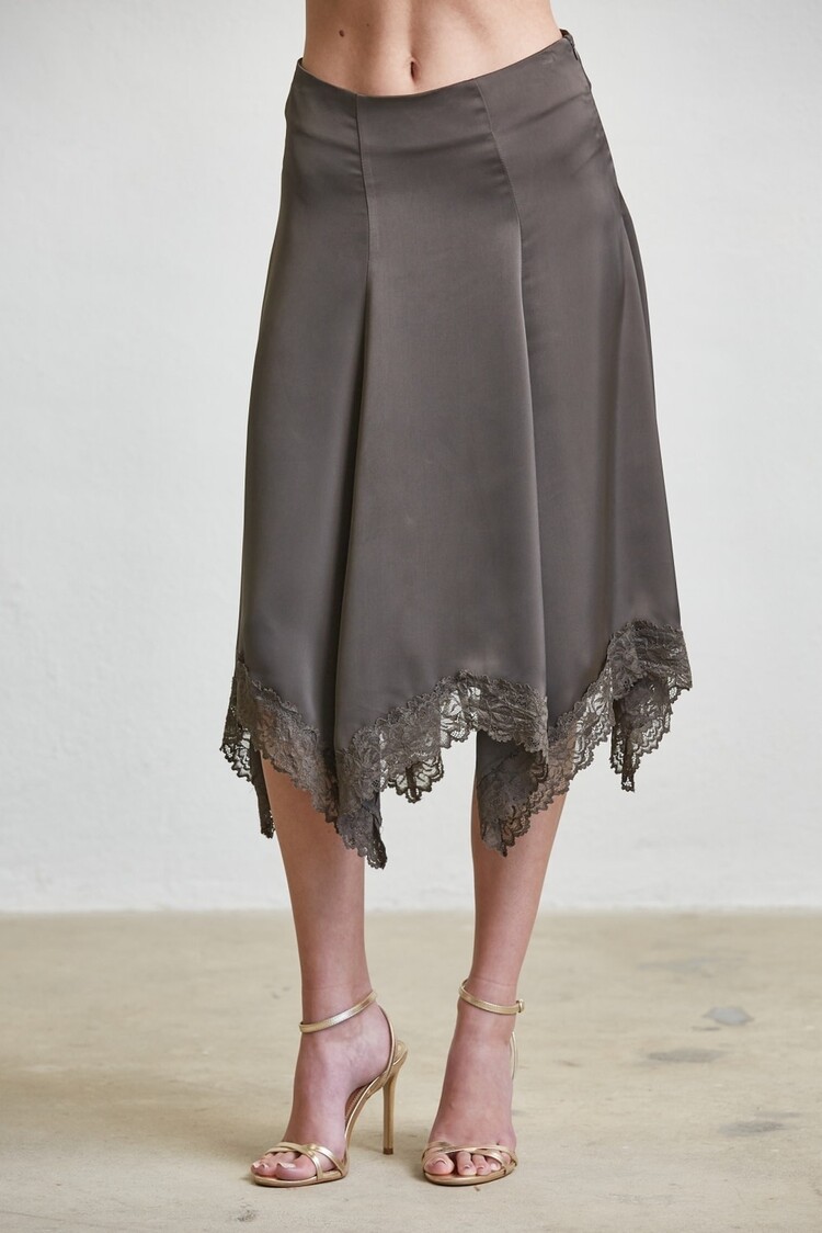 Handkerchief Satin Midi Skirt