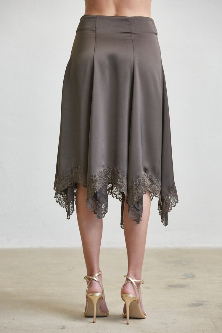 Handkerchief Satin Midi Skirt