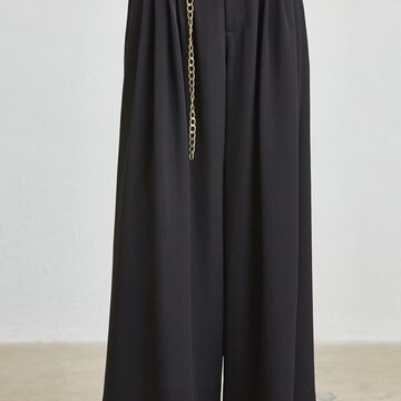 Belted Pleated Wide Leg Pants