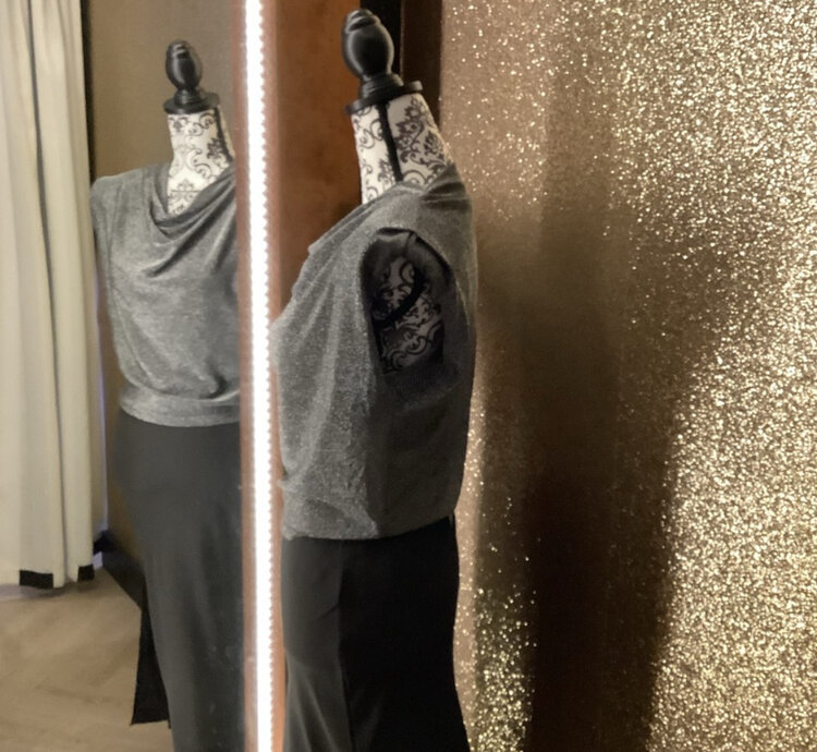 Short Sleeve Metallic Top