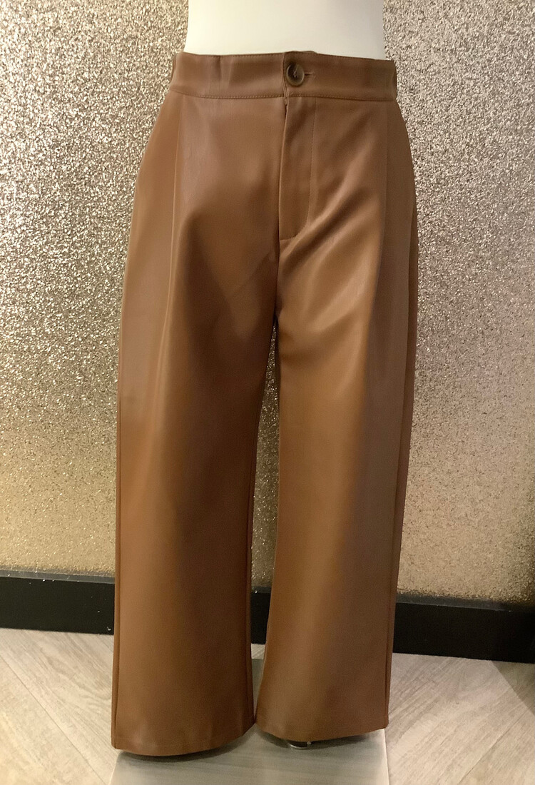 Chestnut Faux Leather Pant