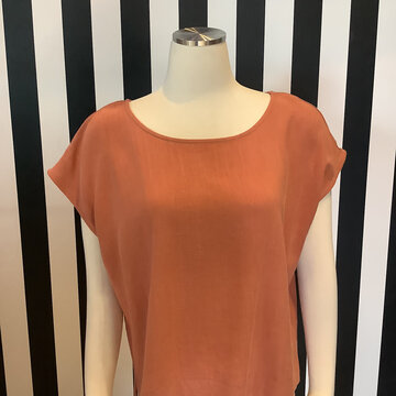 Linen Blend Short Sleeve Blouse