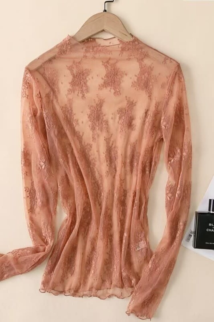 Lace Mesh Sheer Top
