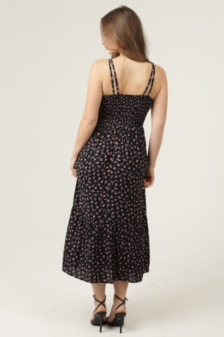 V Neck Lace Trim Maxi Dress