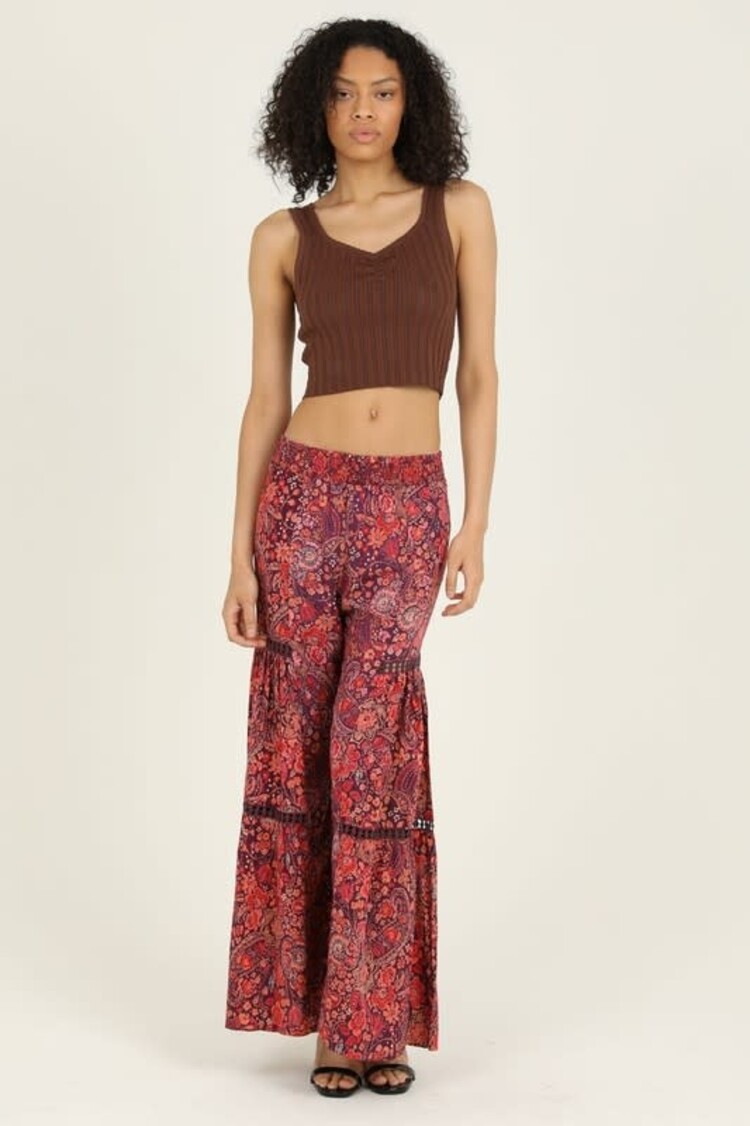 Wide Leg Paisley/Floral Pants