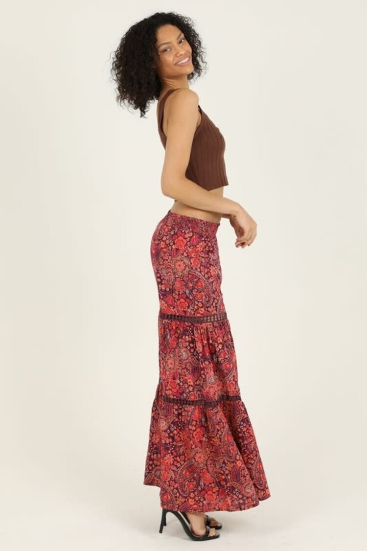 Wide Leg Paisley/Floral Pants
