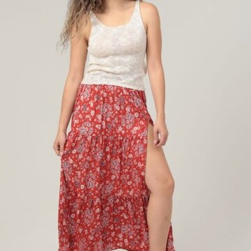 Paisley Print Maxi Skirt