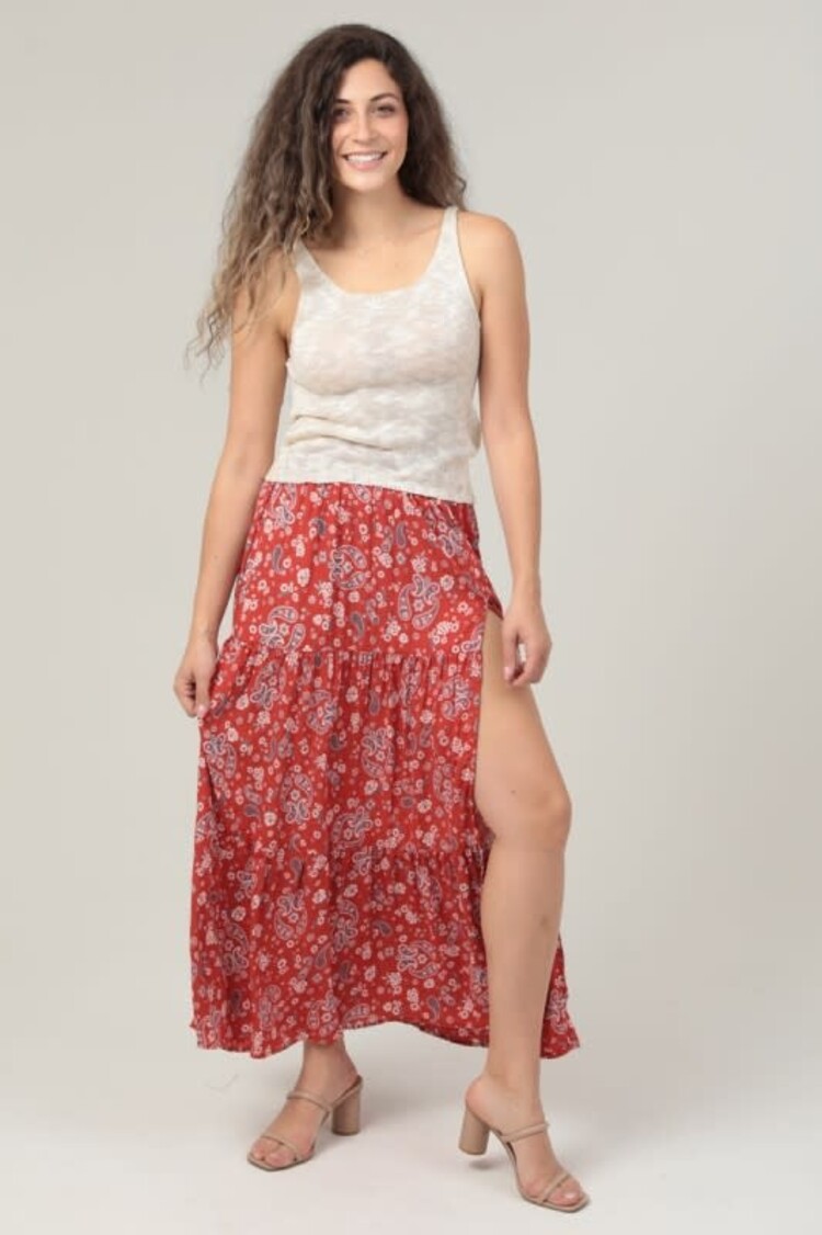 Paisley Print Maxi Skirt
