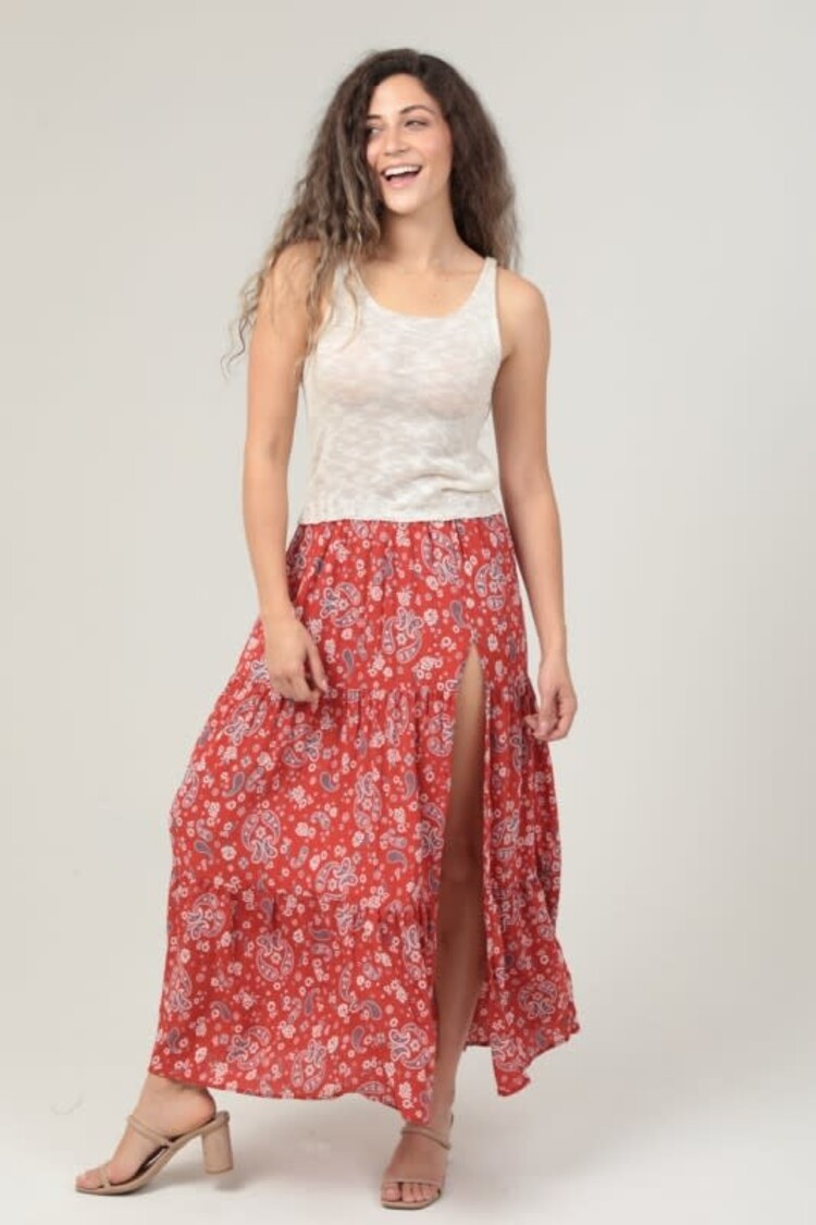 Paisley Print Maxi Skirt