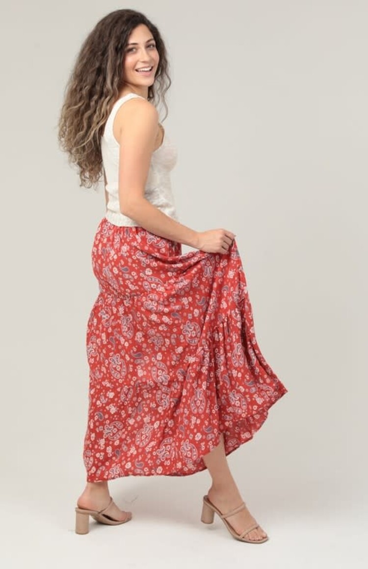 Paisley Print Maxi Skirt