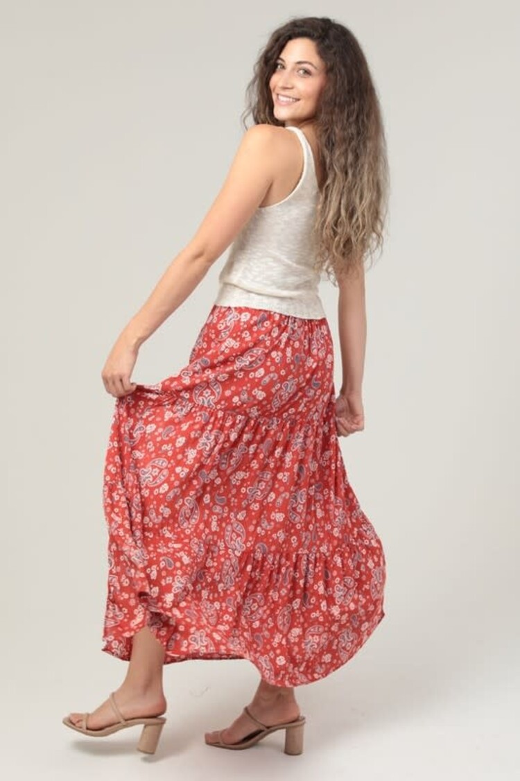 Paisley Print Maxi Skirt