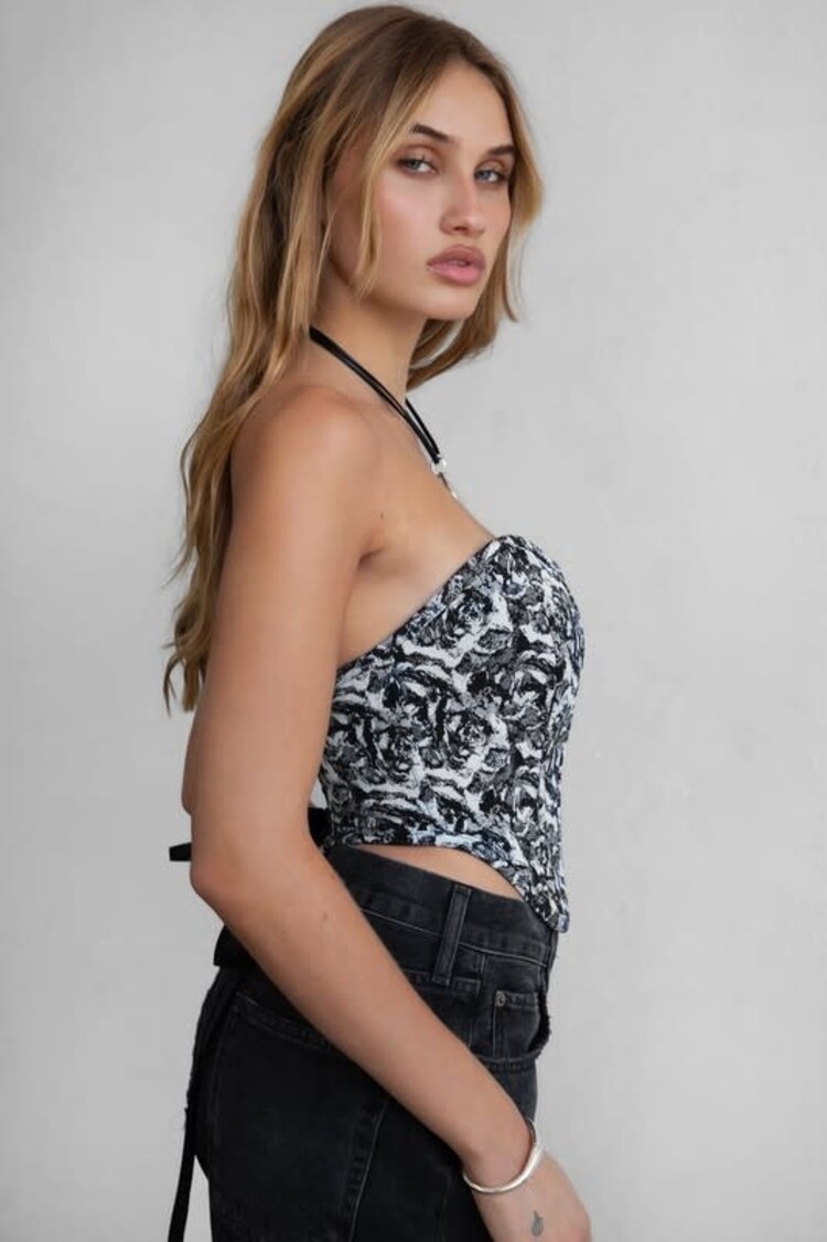 Tapestry Strapless Corset Top
