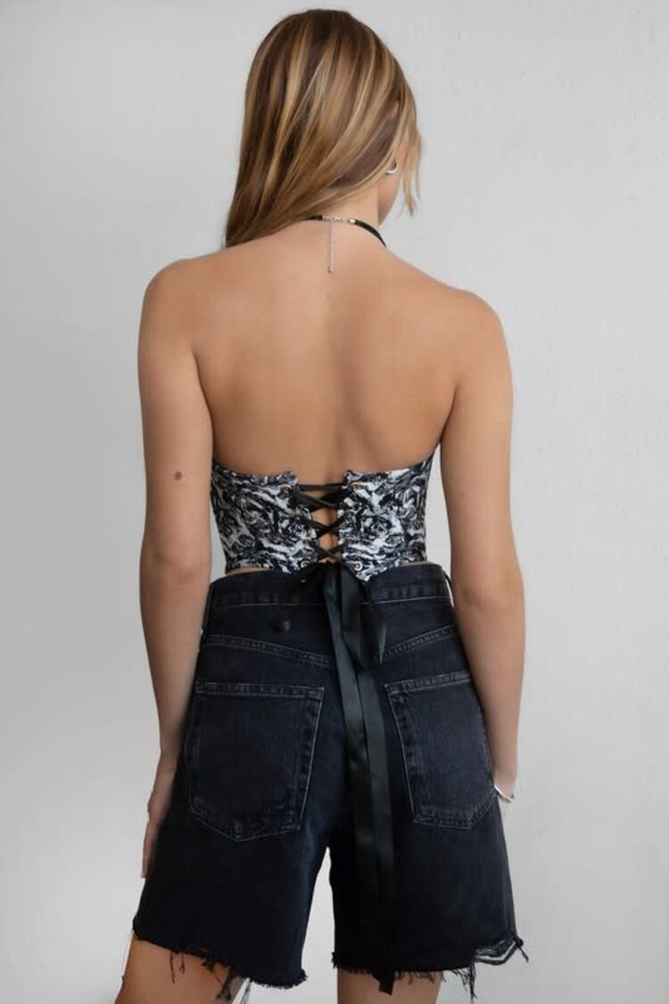 Tapestry Strapless Corset Top