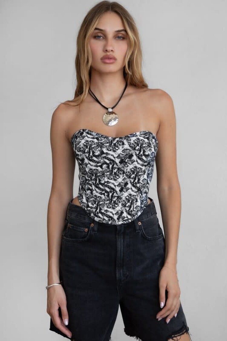 Tapestry Strapless Corset Top
