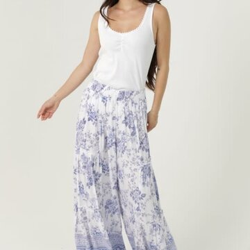 Floral Wide Leg Tiered Pants