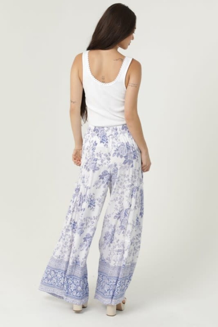 Floral Wide Leg Tiered Pants